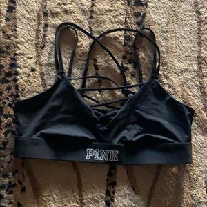Black Victoria’s Secret PINK straps sports bra